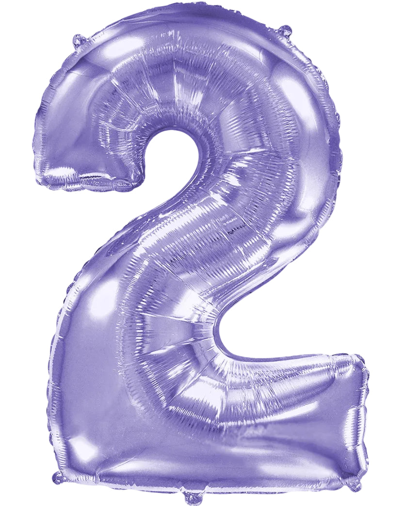34"Lilac Number 2 Foil Balloon