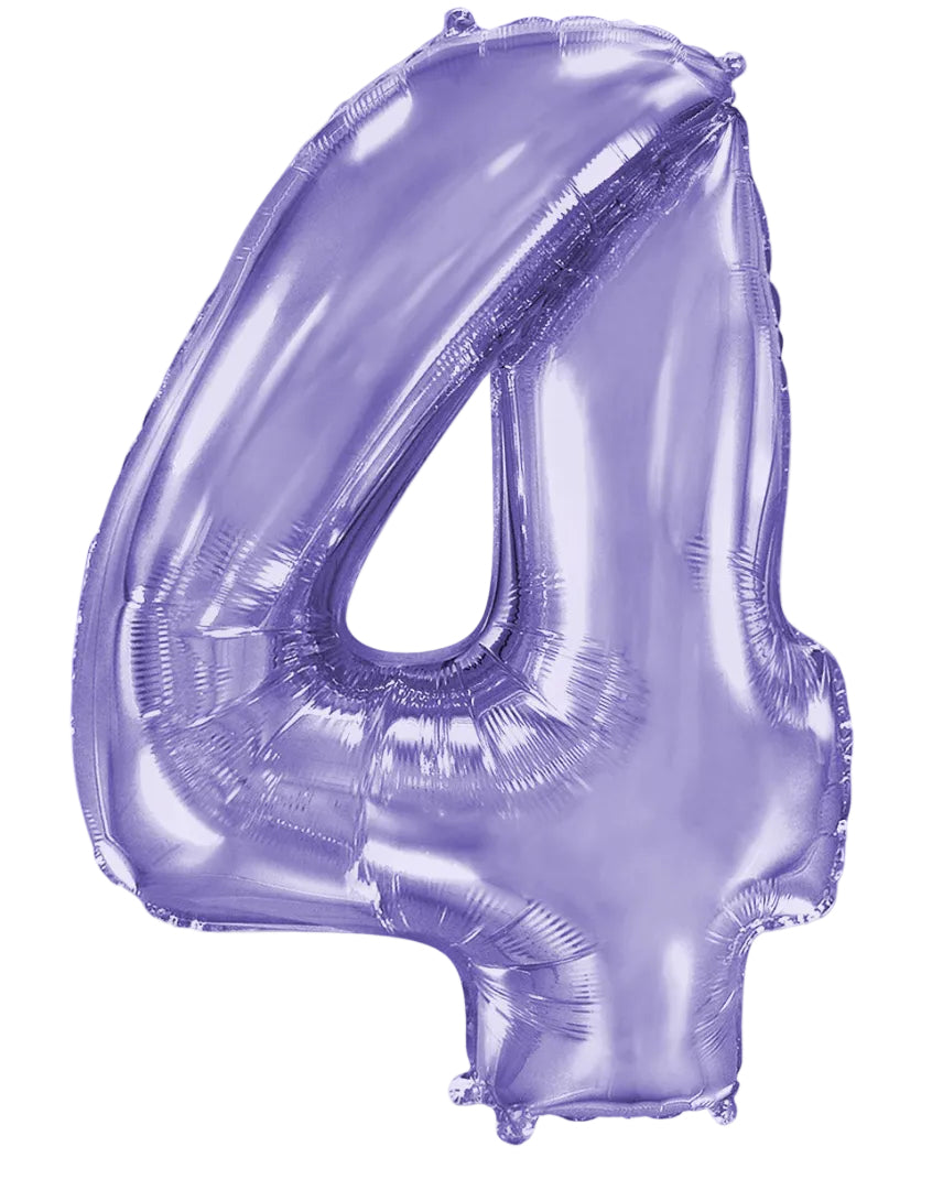 34"Lilac Number 4 Foil Balloon