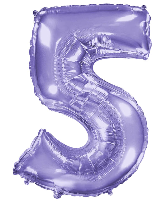 34"Lilac Number 5 Foil Balloon
