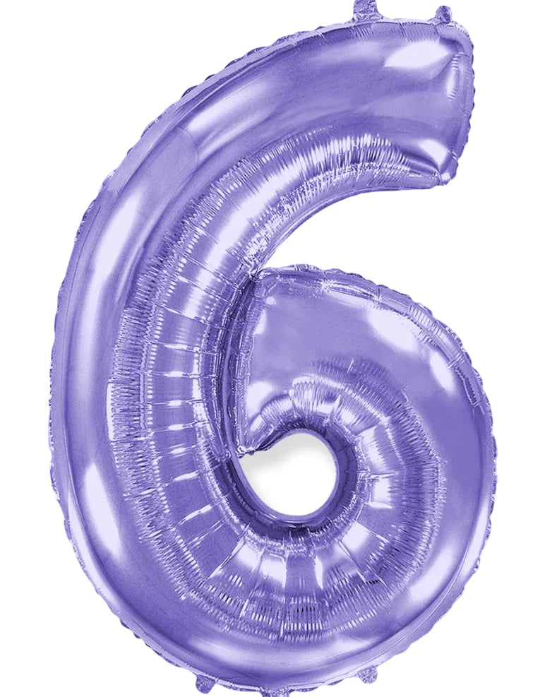 34"Lilac Number 6 Foil Balloon