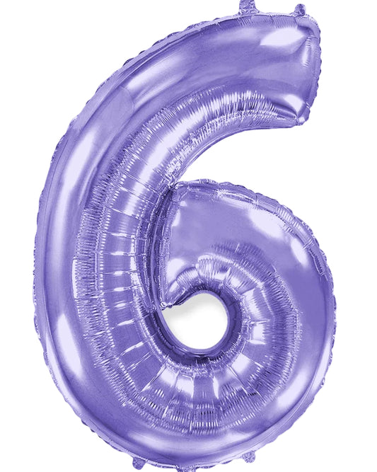 34"Lilac Number 6 Foil Balloon
