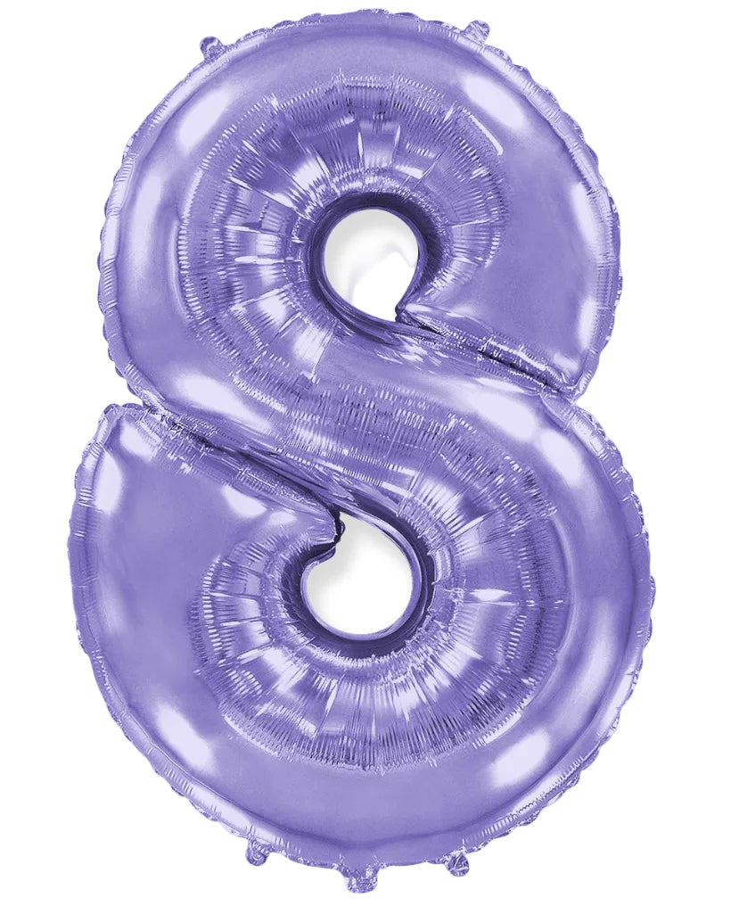 34"Lilac Number 8 Foil Balloon