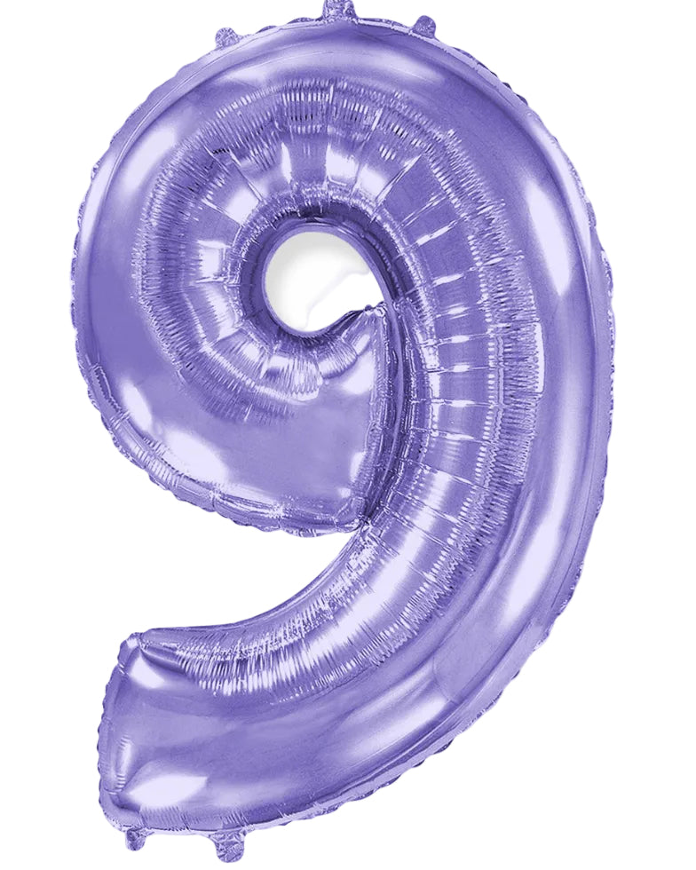 34"Lilac Number 9 Foil Balloon