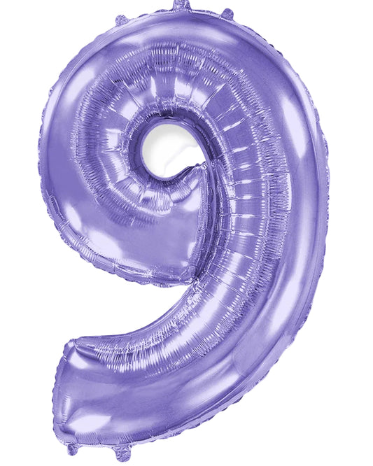 34"Lilac Number 9 Foil Balloon