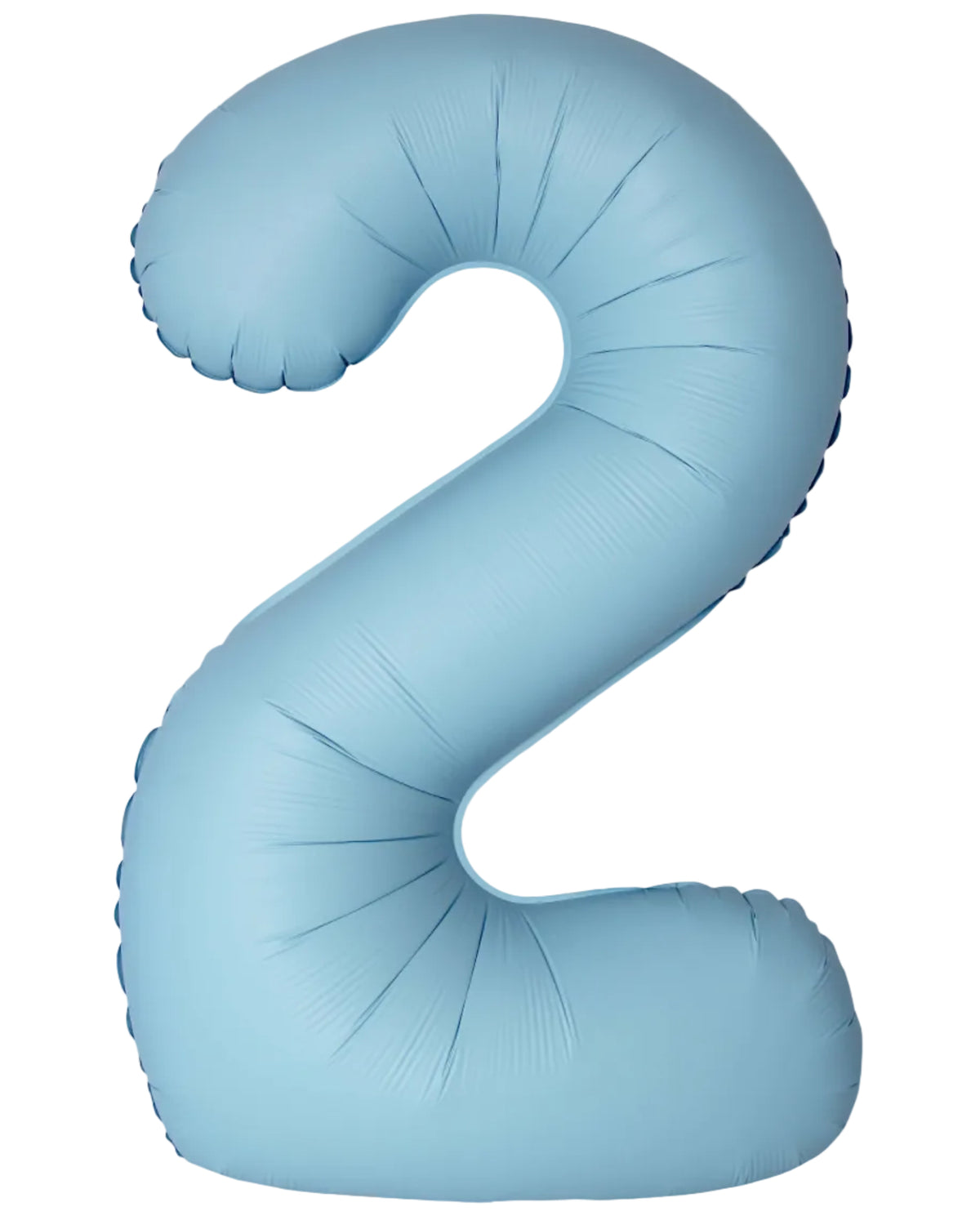 34"Number 2 Matte Baby Blue Foil Balloon