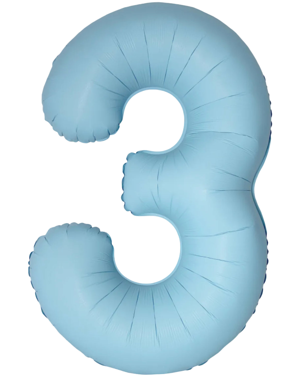 34"Number 3 Matte Baby Blue Foil Balloon