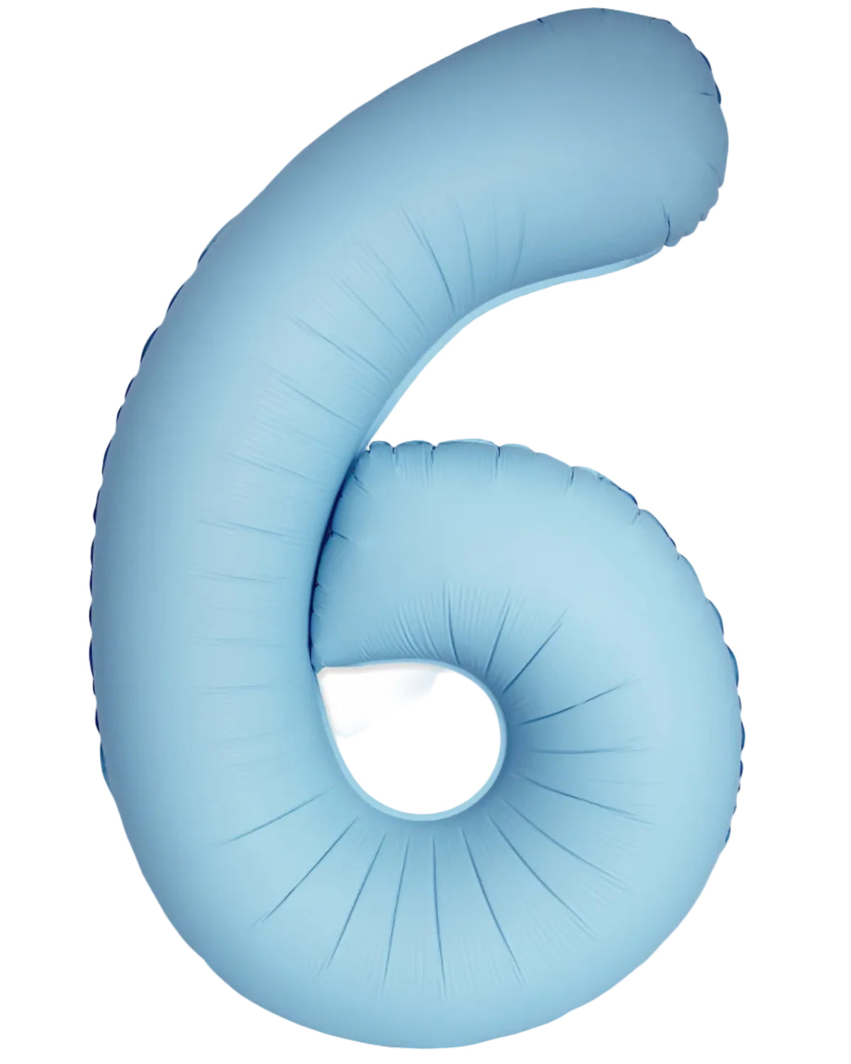 34"Number 6 Matte Baby Blue Foil Balloon