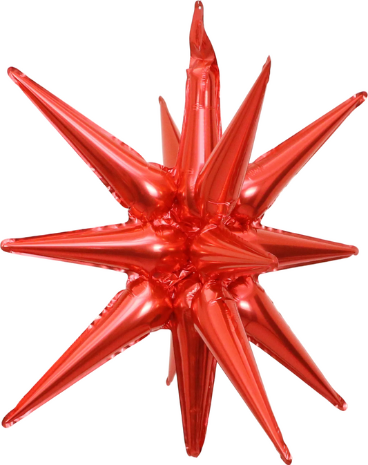 Red star-shaped balloon on a white background