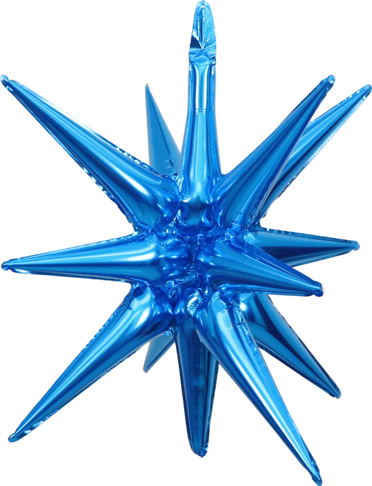 22" Airfill Only Pop Star Starburst Magic Foil Balloon (One Piece) Blue
