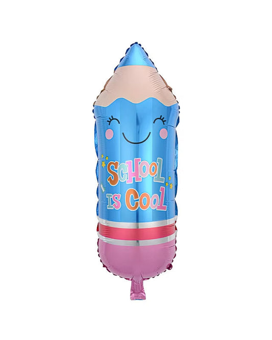 School Is Cool Blue Pencil Foil Balloon