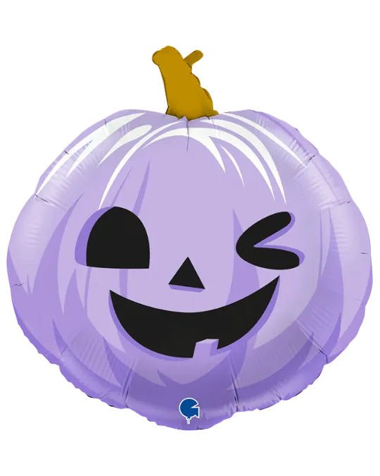 29" Funny Pumpkin Lilac Foil Balloon