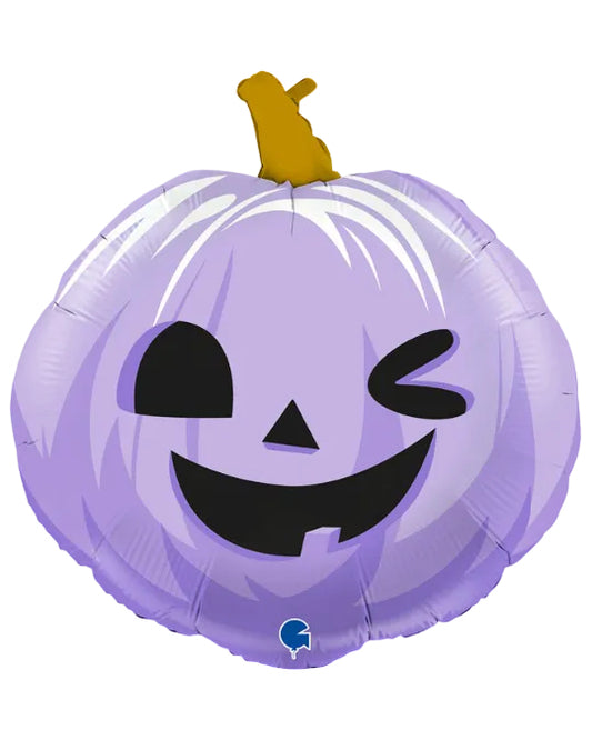 29" Funny Pumpkin Lilac Foil Balloon