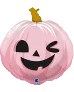 29" Funny Pumpkin Pink Foil Balloon