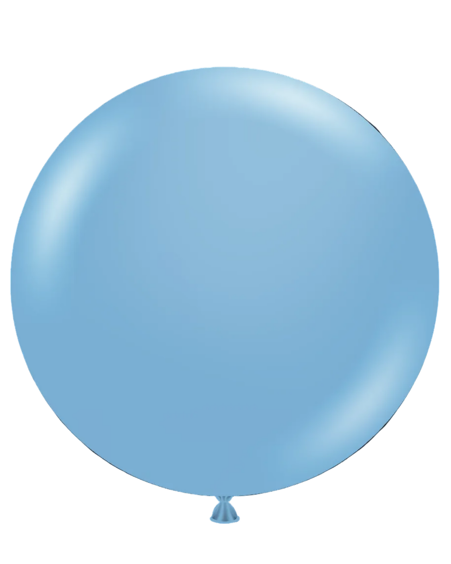 Large light blue balloon on a white background