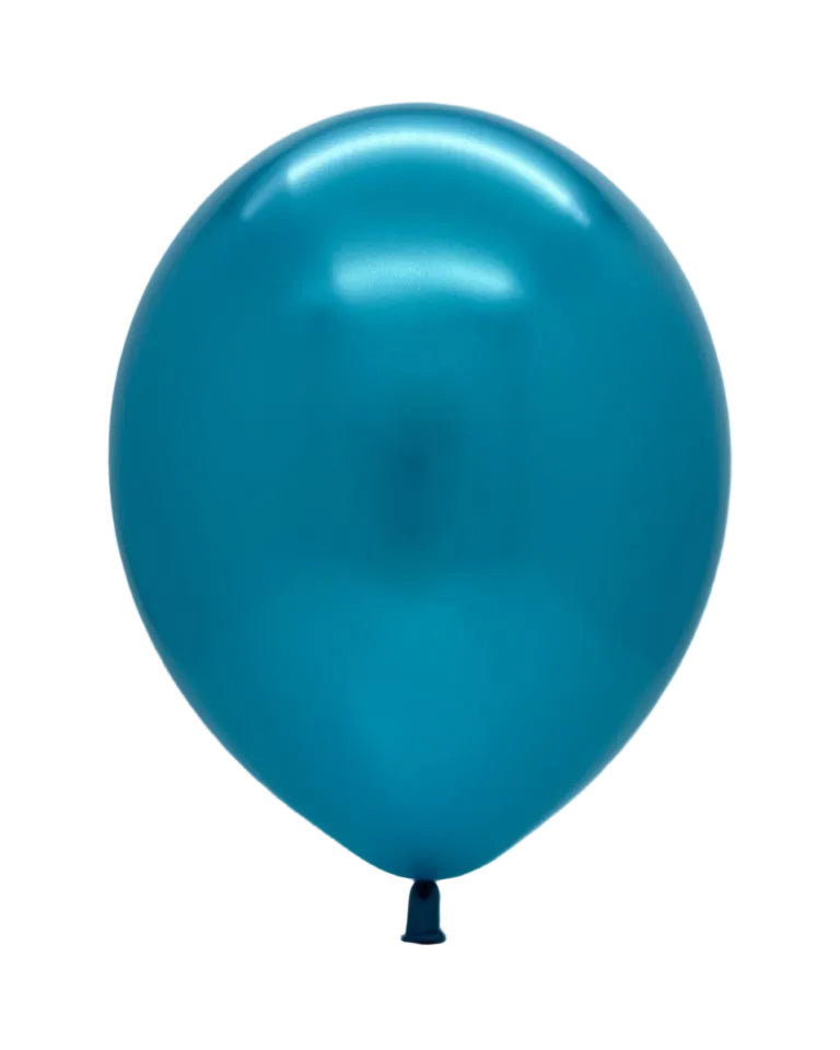 Single blue balloon on a light gray background