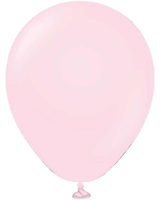 Single light pink balloon on a white background