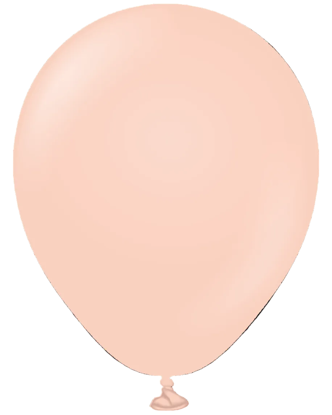 Single light pink balloon on a white background