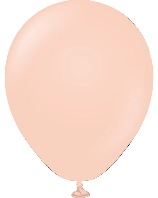 Single light pink balloon on a white background