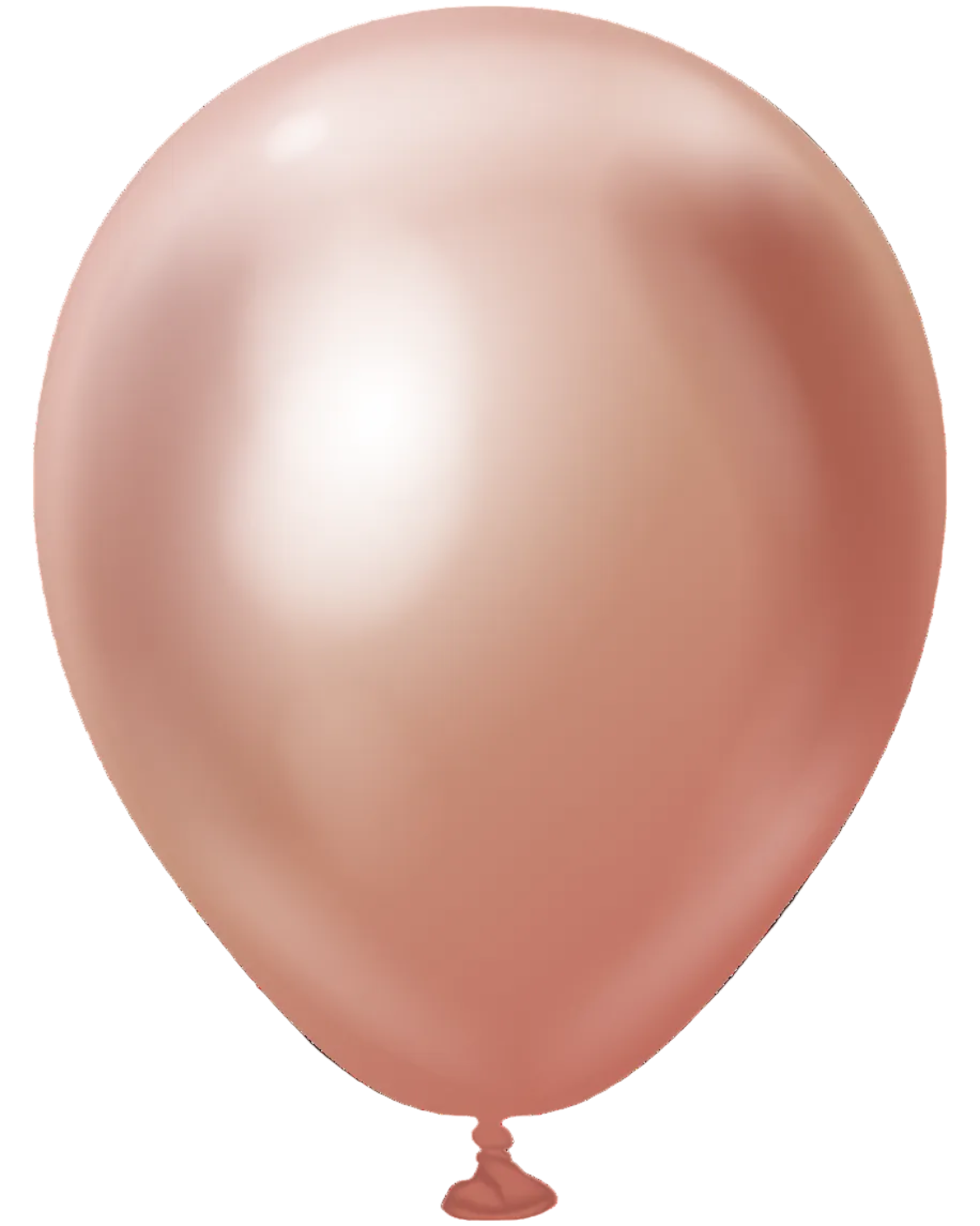 Rose gold balloon on a white background