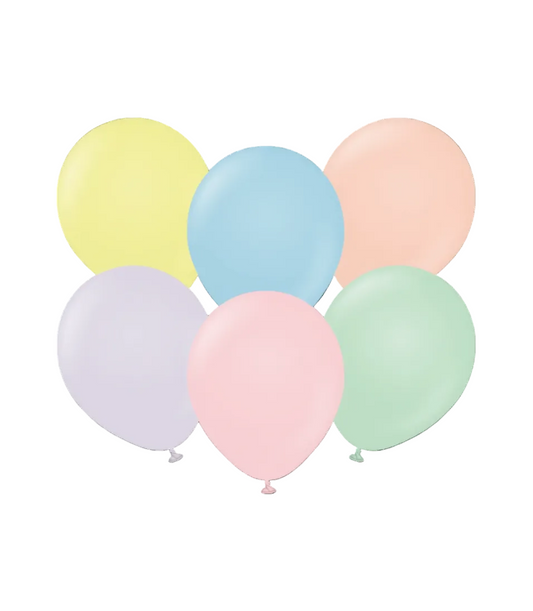 Kalisan 12"Latex Pastel Matte Macaron Assorted 50CT  Balloons