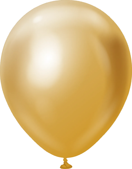 Kalisan 12"Latex Mirror Gold 50CT Balloons
