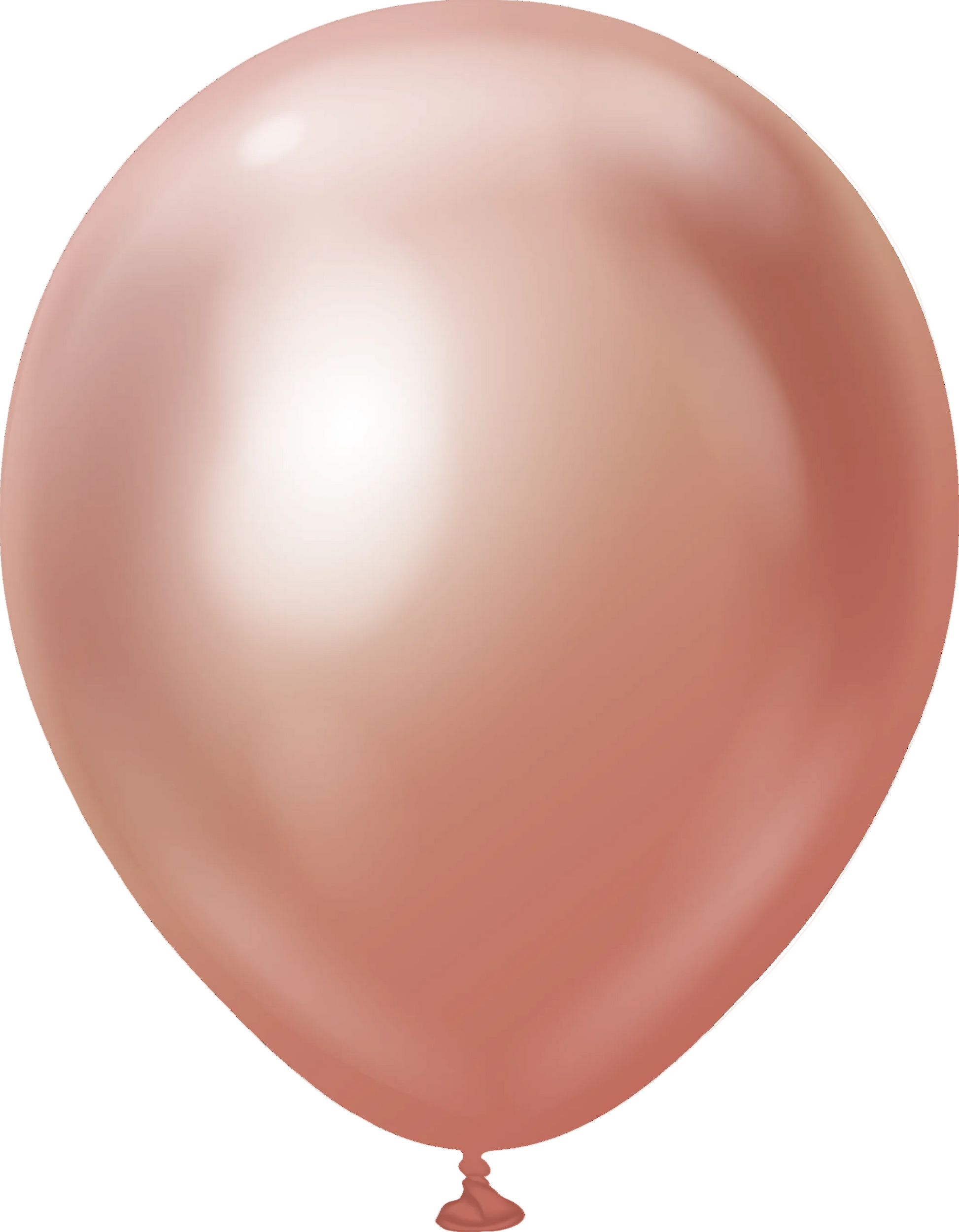 Rose gold balloon on a white background