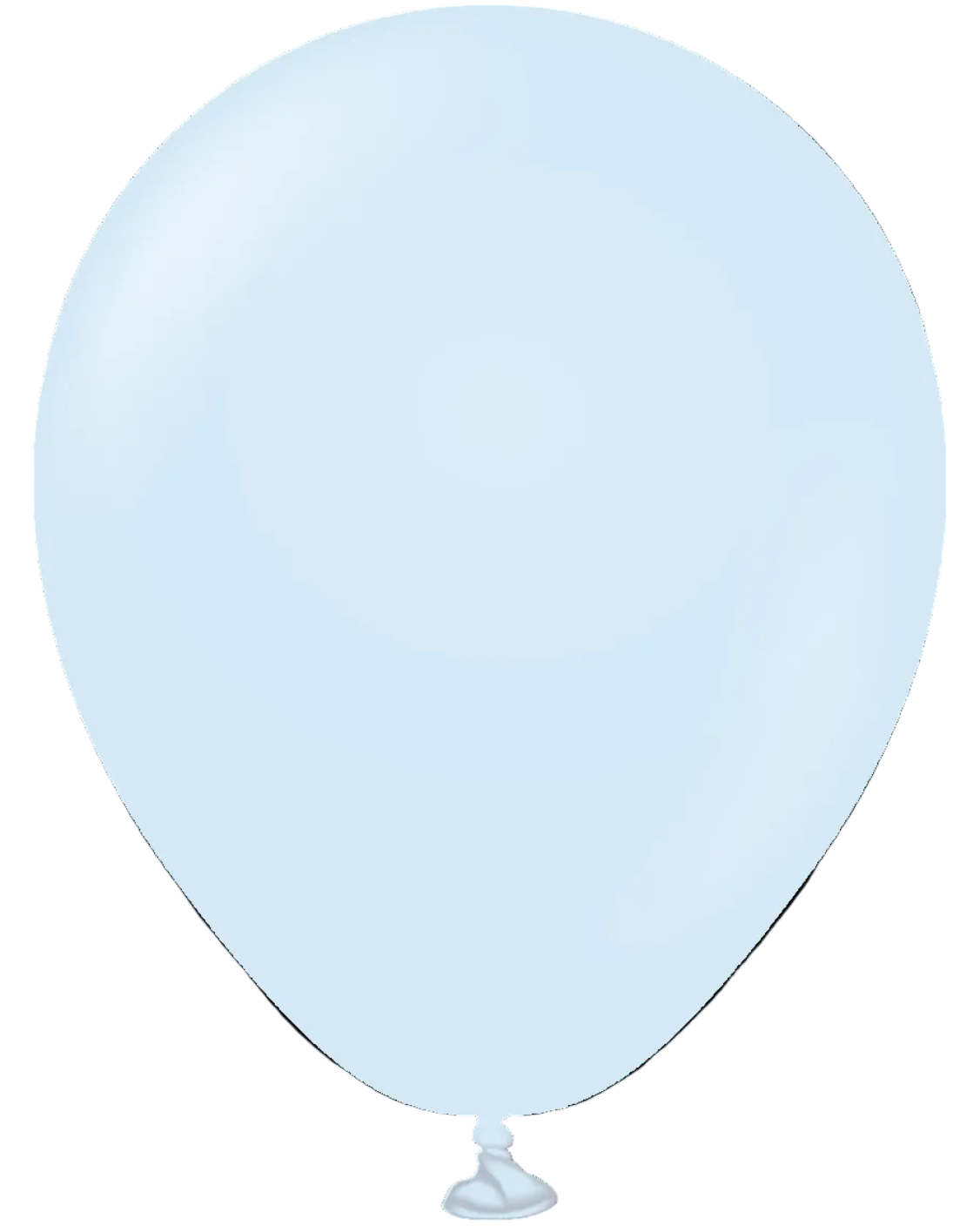 Single light blue balloon on a white background