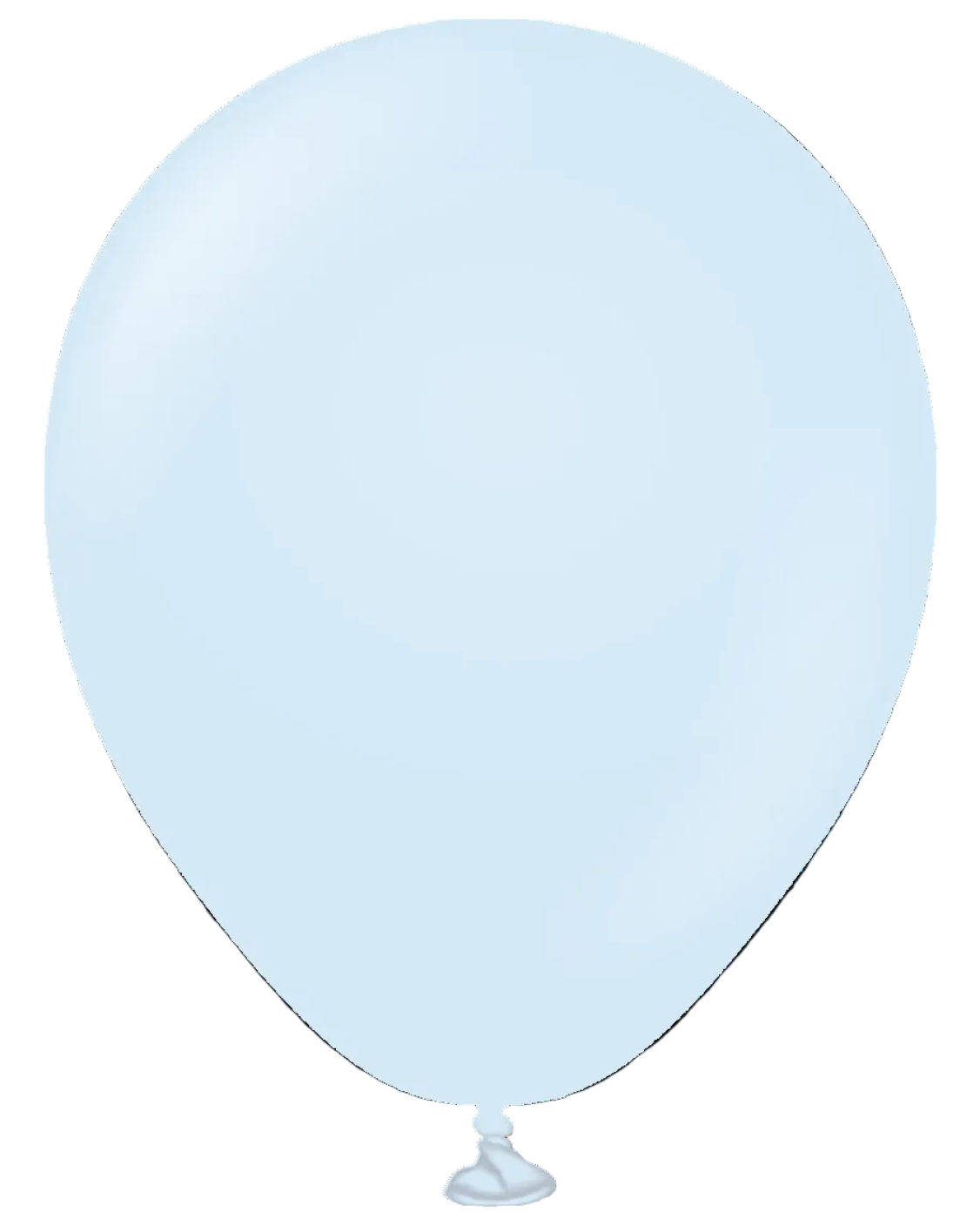 Single light blue balloon on a white background