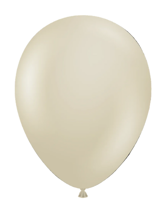 Single cream-colored balloon on a white background