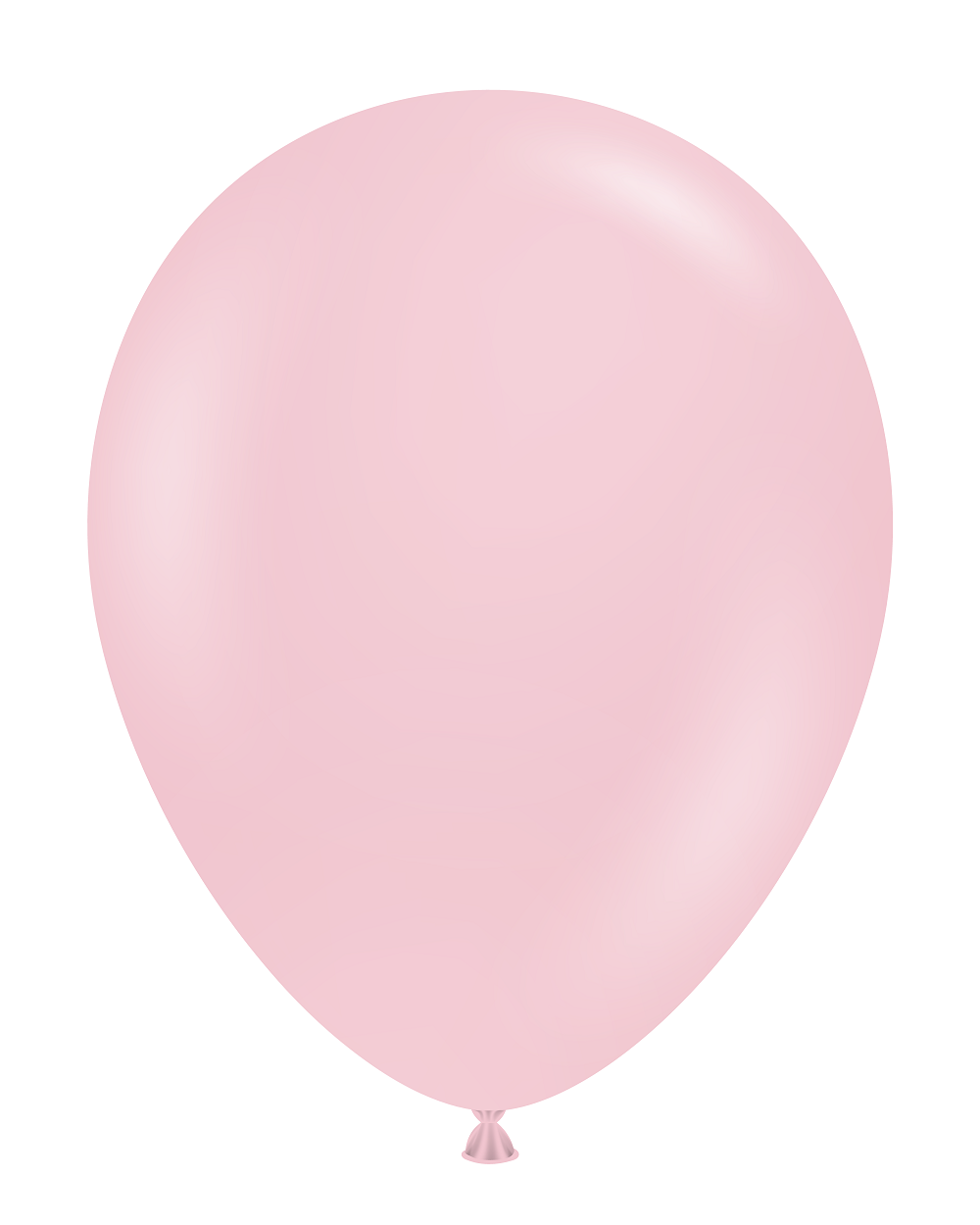 Single light pink balloon on a white background