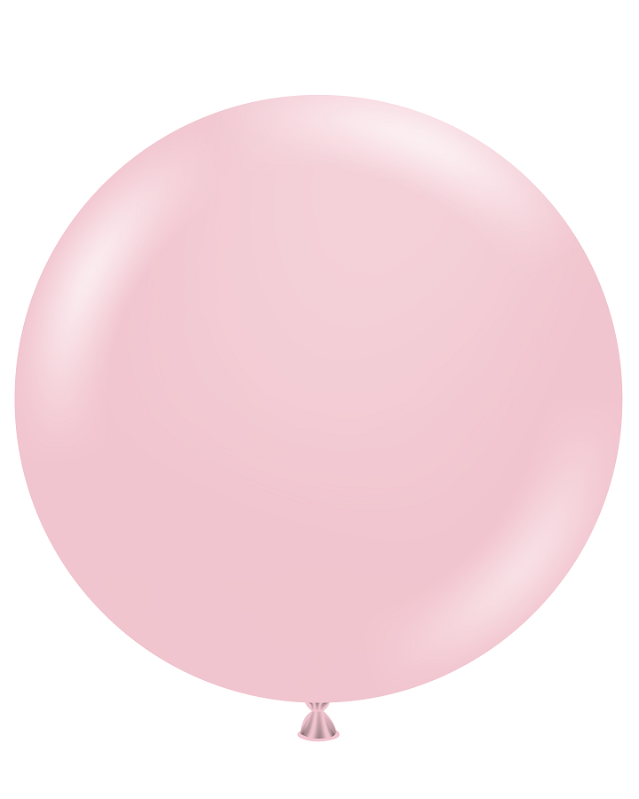 Single pink balloon on a white background