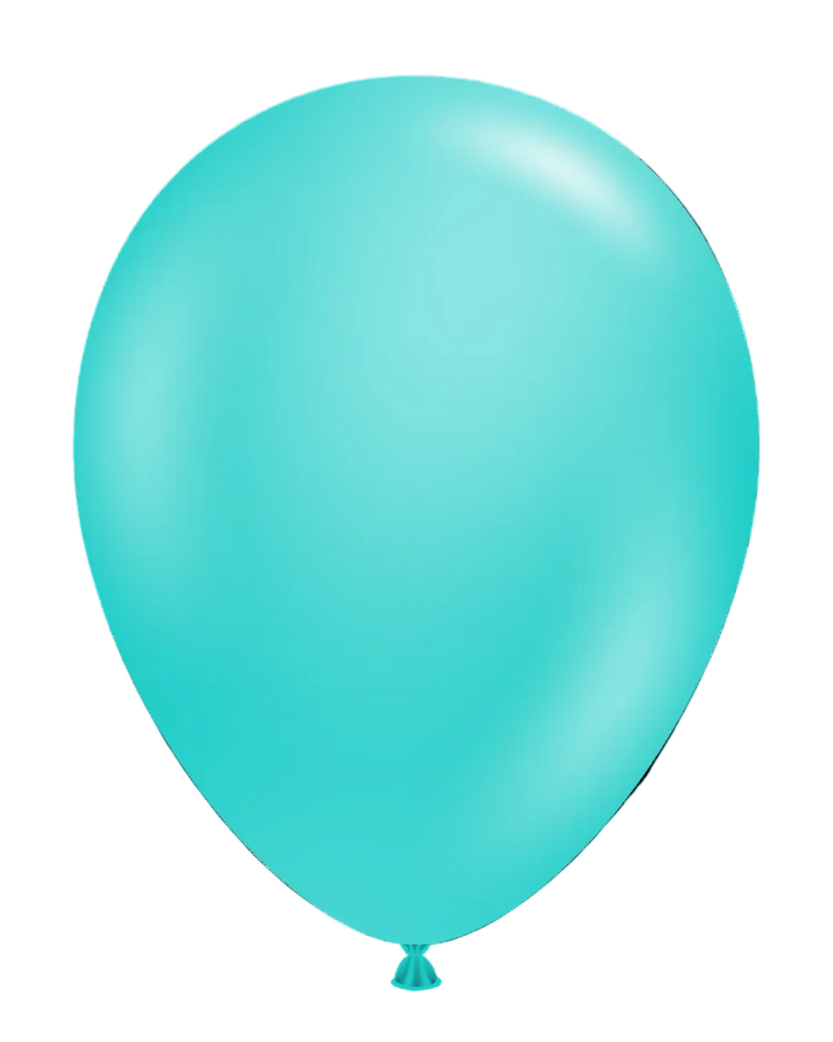 Turquoise balloon on a white background