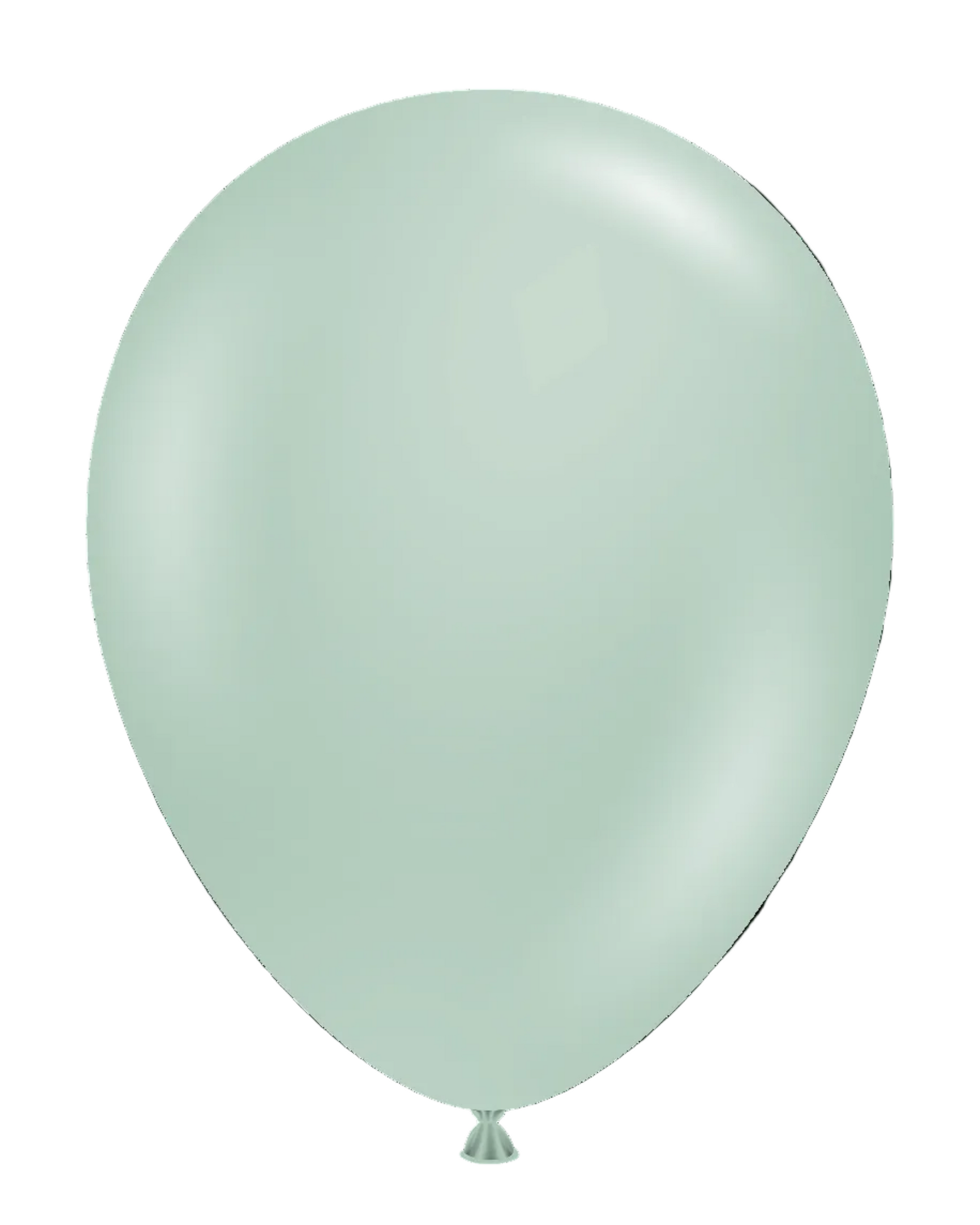 Single light green balloon on a white background