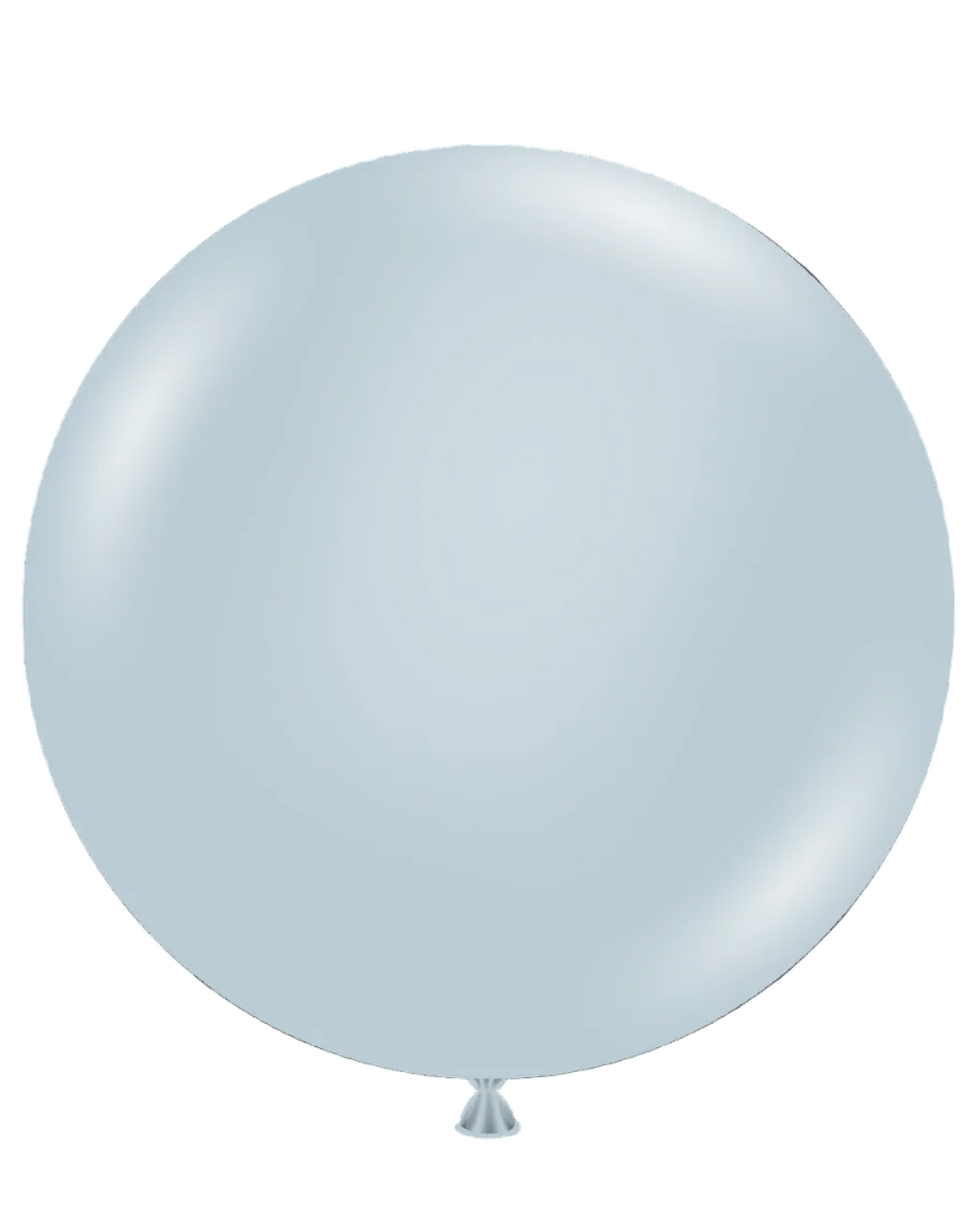 Single light blue balloon on a white background