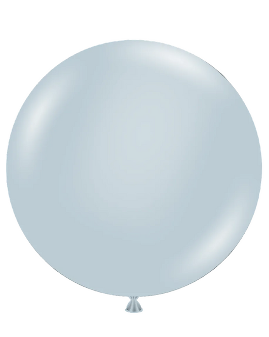 Single light blue balloon on a white background