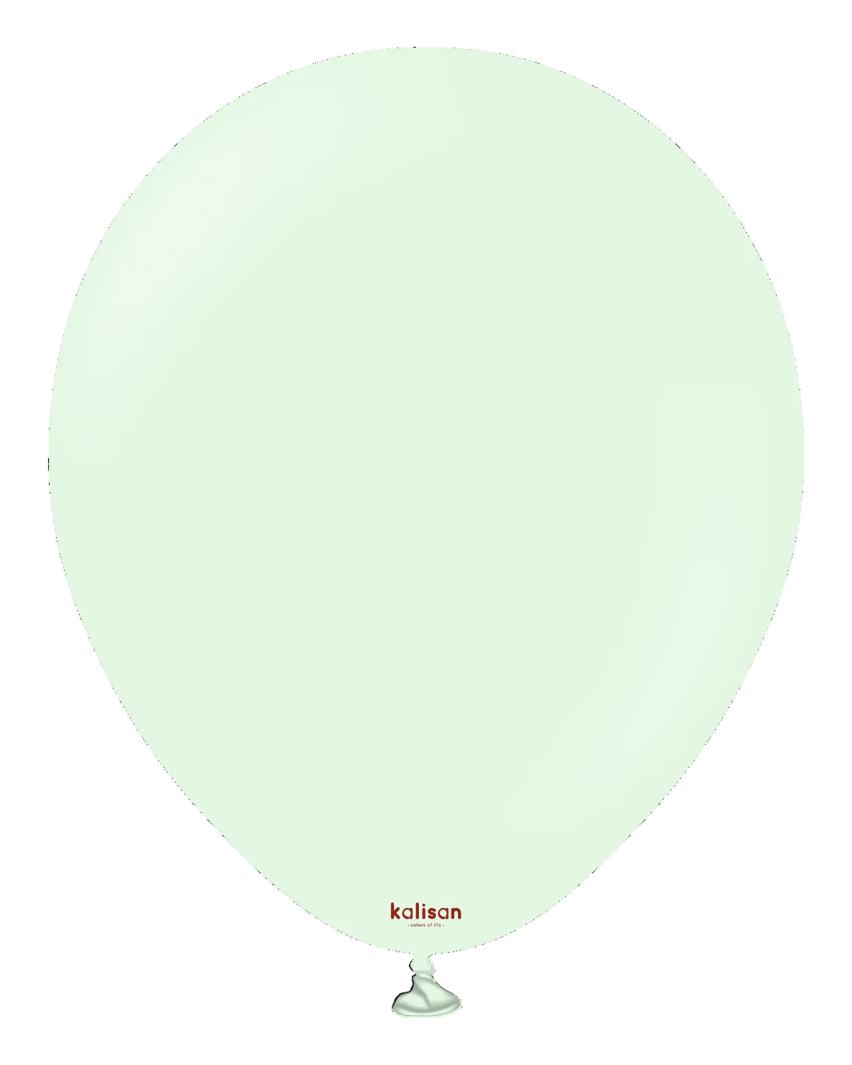 Light green balloon with 'Kalisan' branding on a white background