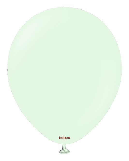 Light green balloon with 'Kalisan' branding on a white background