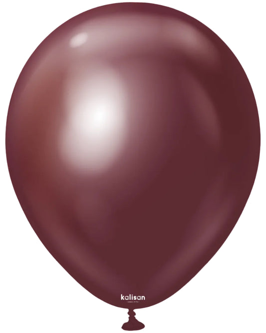 Kalisan 12"Latex Mirror Burgundy 50CT Balloons