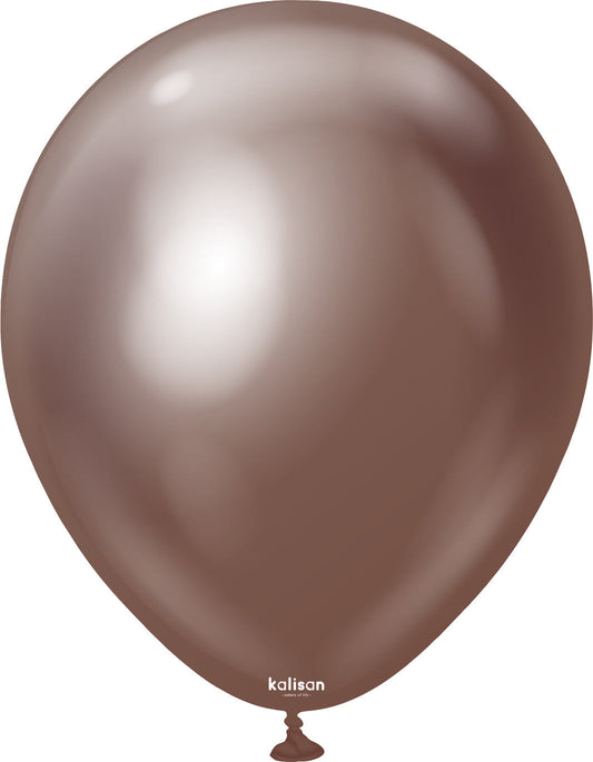 Kalisan 12"Latex Mirror Chocolate Brown 50CT Balloons
