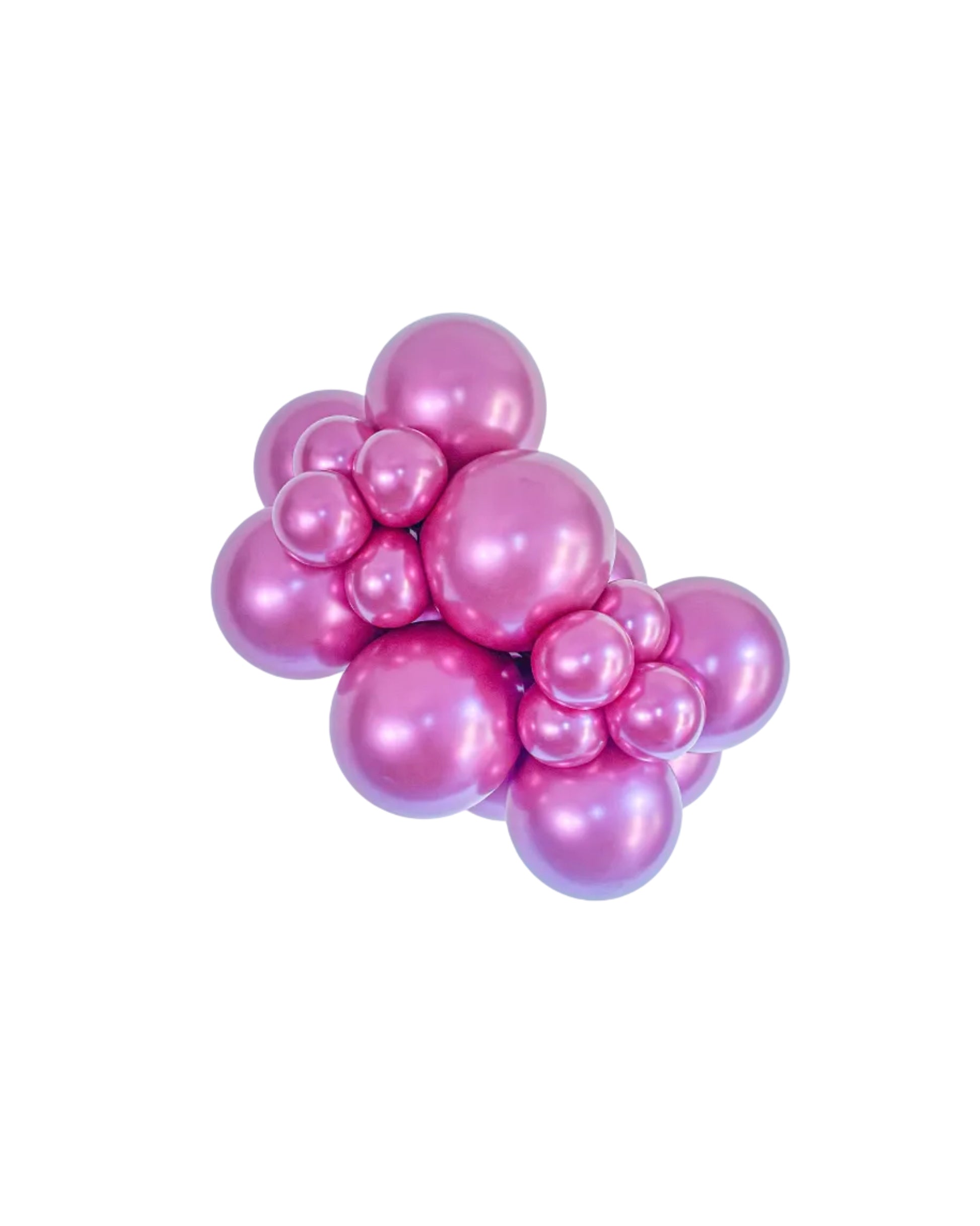 Cluster of pink balloons on a light gray background