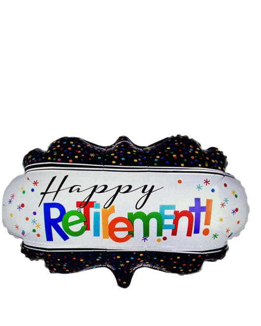 Balloon with 'Happy Retirement!' text on a white background