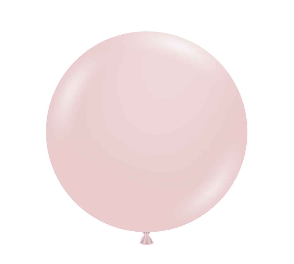 Single light pink balloon on a white background