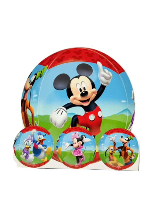 Digital artwork of Mickey Mouse and friends on a tablet screen.