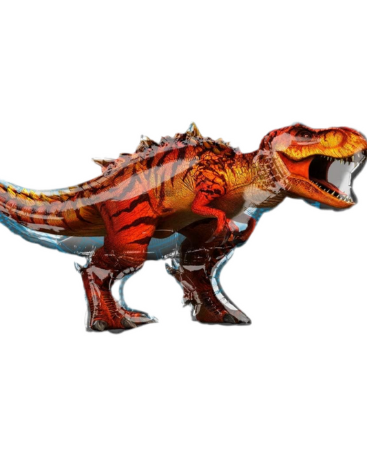 Dinosaur-shaped balloon on a white background