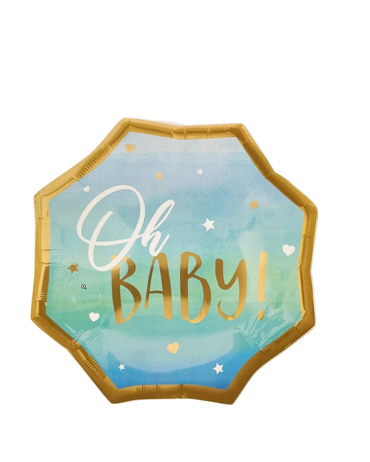 Digital art of 'Oh Baby!' text on a hexagonal frame displayed on a tablet.