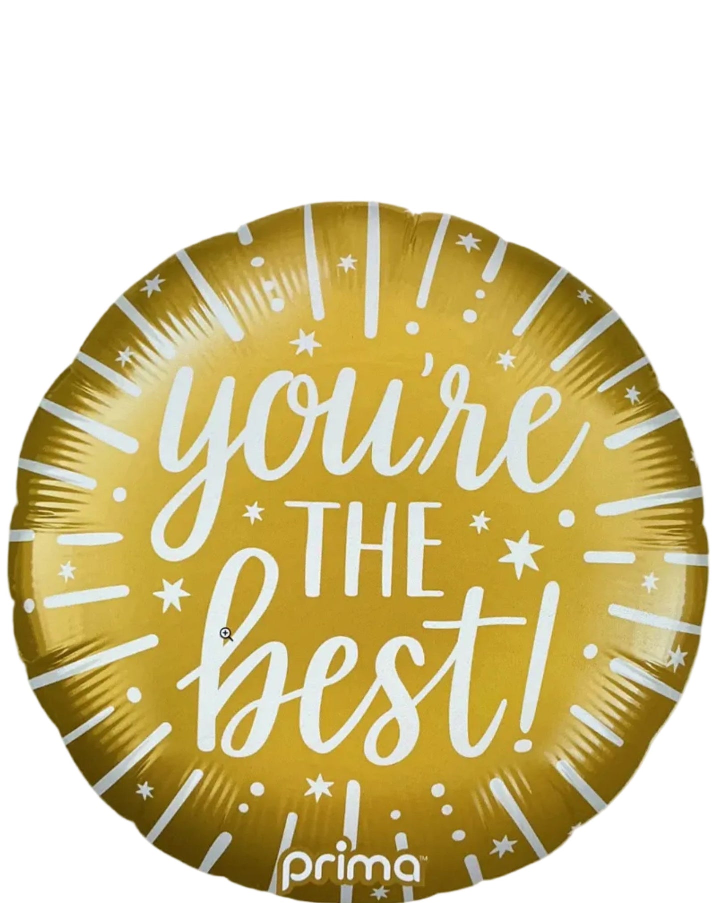 Gold balloon with 'you're the best' text on a computer screen