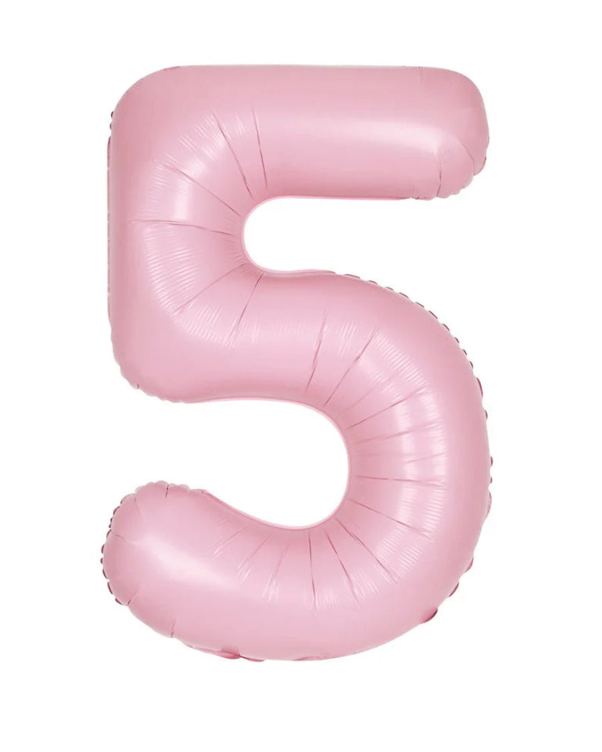 Pastel Pink Number 5 foil Balloon
