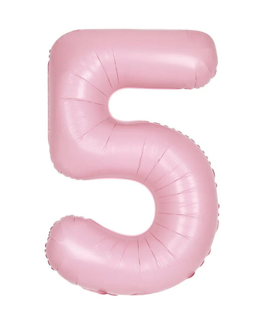 Pastel Pink Number 5 foil Balloon