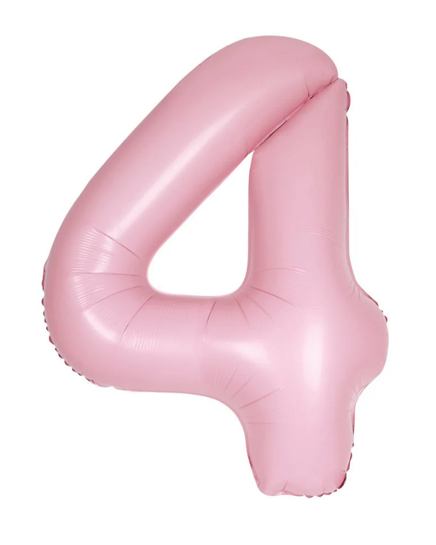 Pastel Pink Number 4 foil Balloon