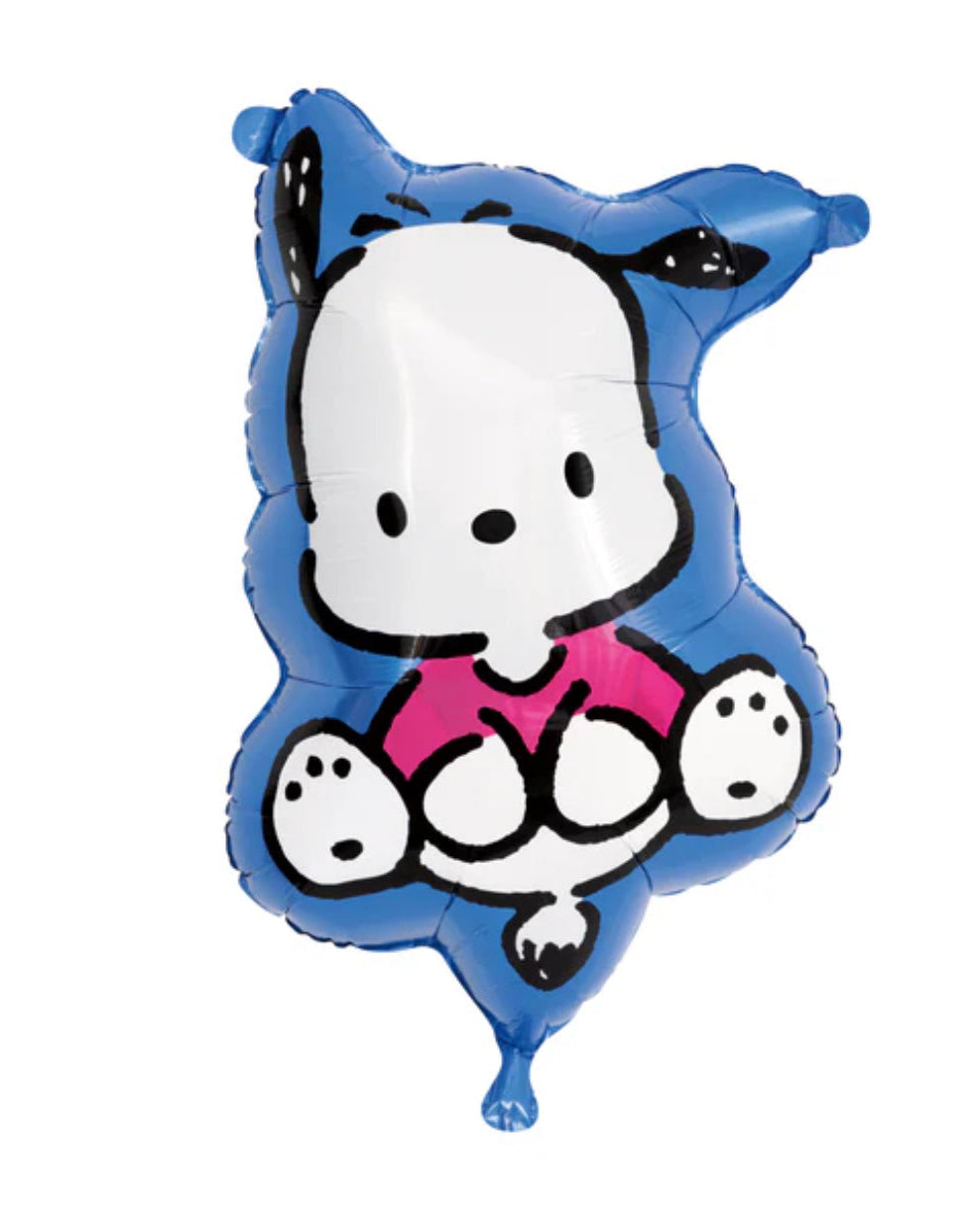 Balloon shaped like a cartoon character with blue outline on a white background